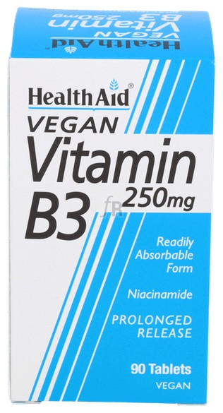 Vitamina B3 (Niacinamida) 250 mg 90 Comprimidos - Health Aid